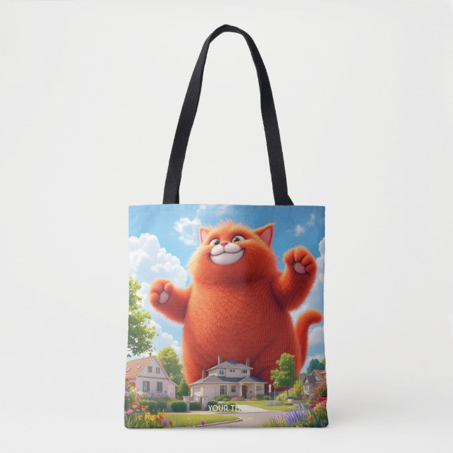 Fantasy Niedlich Big Orange Cat Tasche (Vorderseite)