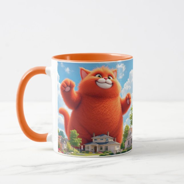 Fantasy Niedlich Big Orange Cat Tasse (Links)