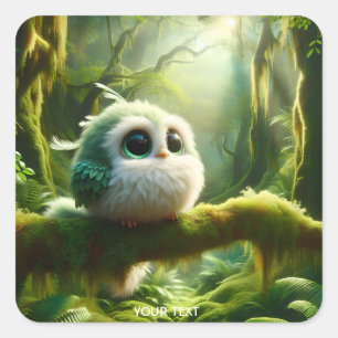 Fantasy Niedlich Bird like Creative Quadratischer Aufkleber