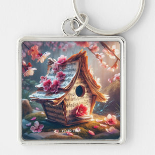 Fantasy Niedlich Birdhouse Notes Sakura Schlüsselanhänger