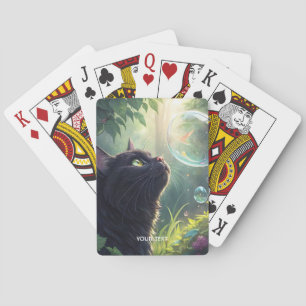 Fantasy Niedlich Black Cat Forest Spielkarten
