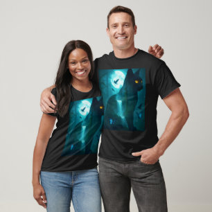 Fantasy Niedlich Black Surreal Cat T-Shirt