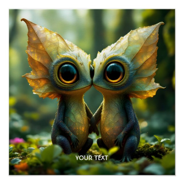 Fantasy Niedlich Blätter Forest Liebe Poster (Vorderseite)