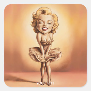 Fantasy Niedlich Blonde Dancing Girl Quadratischer Aufkleber