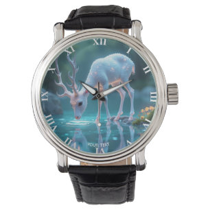 Fantasy Niedlich Blue Baby Deer Armbanduhr