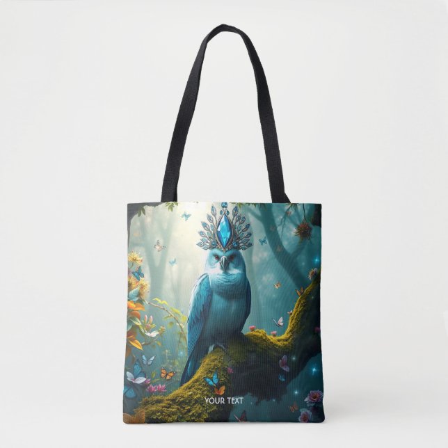 Fantasy Niedlich Blue Bird Forest Tasche (Vorderseite)