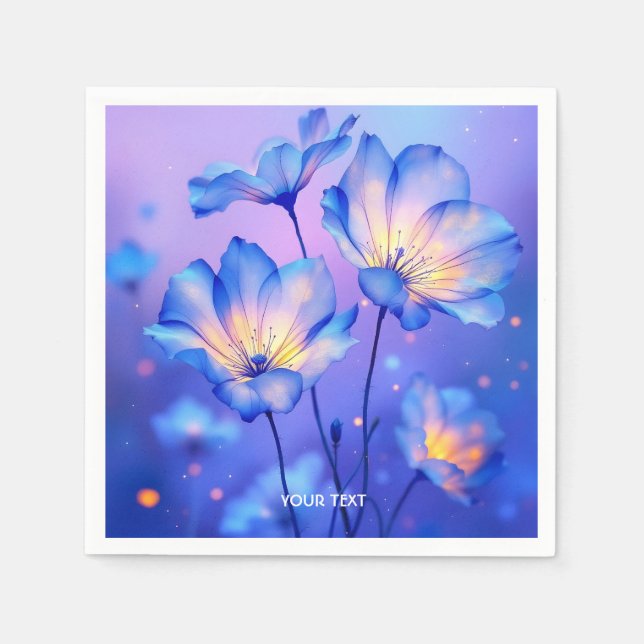 Fantasy Niedlich Blue Bllower Light Serviette (Vorderseite)