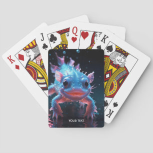 Fantasy Niedlich Blue Lächeln Axolotl Spielkarten