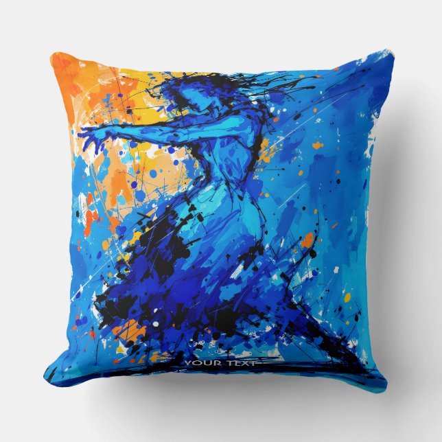 Fantasy Niedlich Blue Orange Dancer Kissen (Vorderseite)