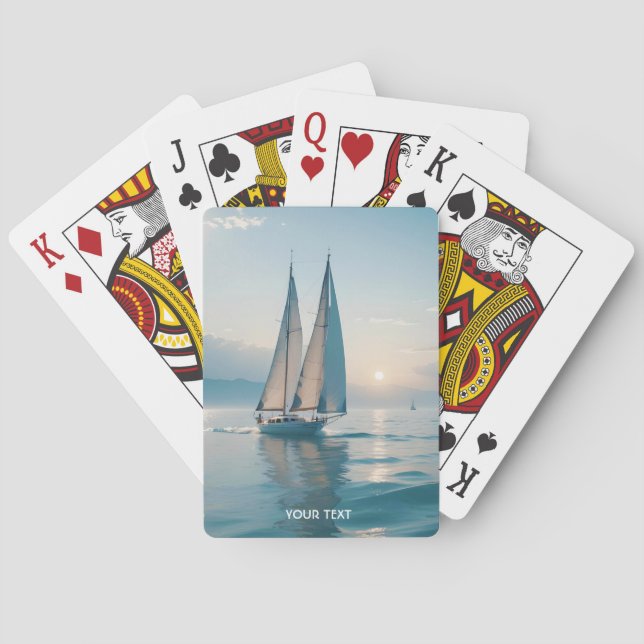 Fantasy Niedlich Boote Sun Spielkarten (Rückseite)