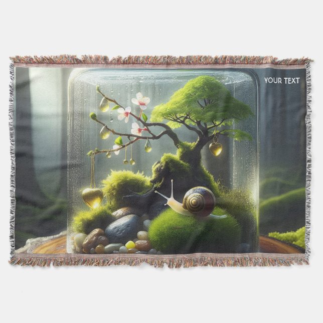 Fantasy Niedlich Bottle Sakura Snail Decke (Vorderseite)