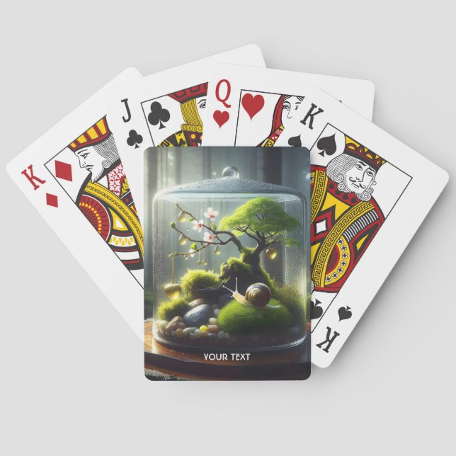 Fantasy Niedlich Bottle Sakura Snail Spielkarten (Rückseite)