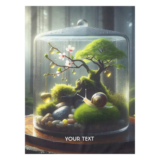 Fantasy Niedlich Bottle Sakura Snail Tischdecke (Vorderseite)