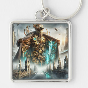 Fantasy Niedlich Bridge Steampunk Robot Schlüsselanhänger