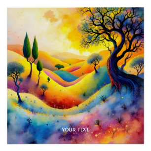 Fantasy Niedlich Bright Lebhafte Landschaft Poster