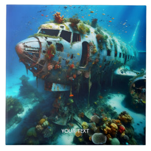 Fantasy Niedlich Broken Airplane Ozean Fliese