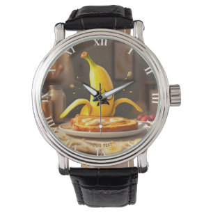Fantasy Niedlich Butter Banana Toast Armbanduhr