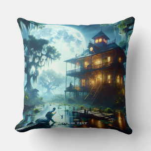Fantasy Niedlich Cabin Lake Crocodile Kissen