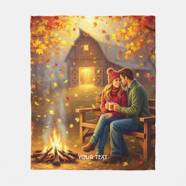 Fantasy Niedlich Campfire Datum Land Fleecedecke (Vorderseite)