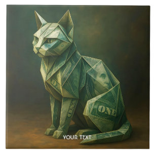 Fantasy Niedlich Cat Money Origami Fliese