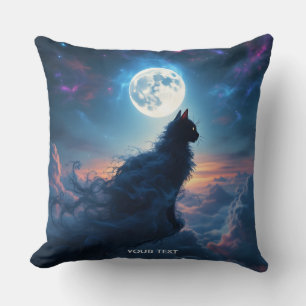 Fantasy Niedlich Cat Moon Wolken Kissen