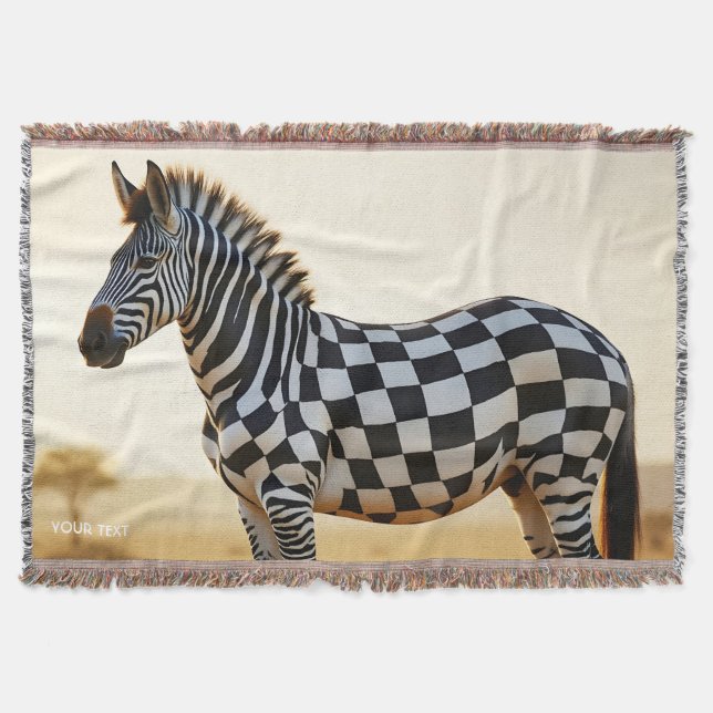 Fantasy Niedlich Checked White Zebra Decke (Vorderseite)