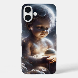 Fantasy Niedlich Child Space Stars iPhone 16 Plus Hülle