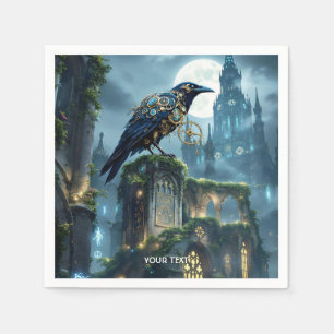 Fantasy Niedlich Clockwork Raven Cathedral Serviette