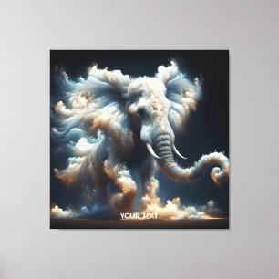 Fantasy Niedlich Clouds Elephant Smoke Leinwanddruck