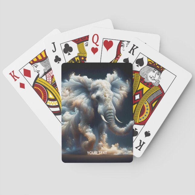 Fantasy Niedlich Clouds Elephant Smoke Spielkarten (Rückseite)