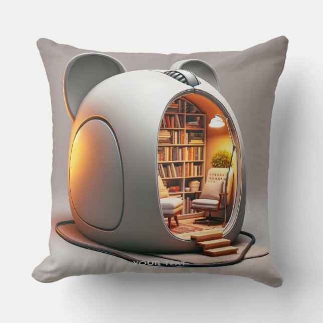 Fantasy Niedlich Computer Mouse House Kissen (Vorderseite)