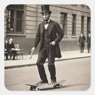 Fantasy Niedlich Cool Skateboard Racing Quadratischer Aufkleber