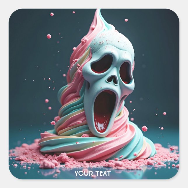 Fantasy Niedlich Creme Ice Überraschung Quadratischer Aufkleber (Vorderseite)