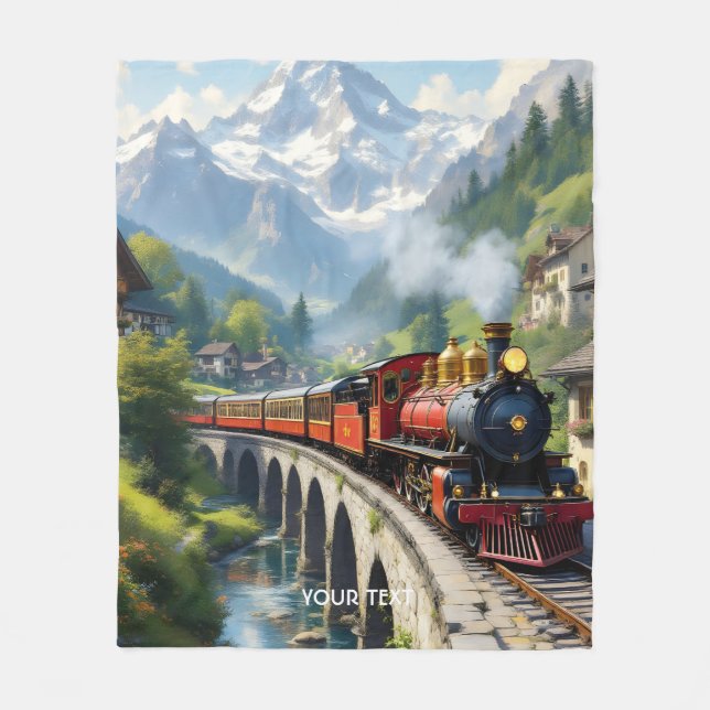 Fantasy Niedlich Crimson Antique Train Fleecedecke (Vorderseite)