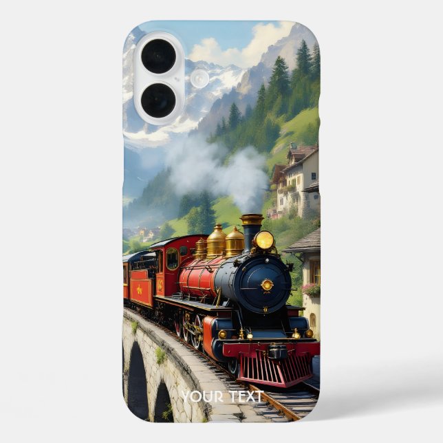 Fantasy Niedlich Crimson Antique Train iPhone 16 Plus Hülle (Rückseite)
