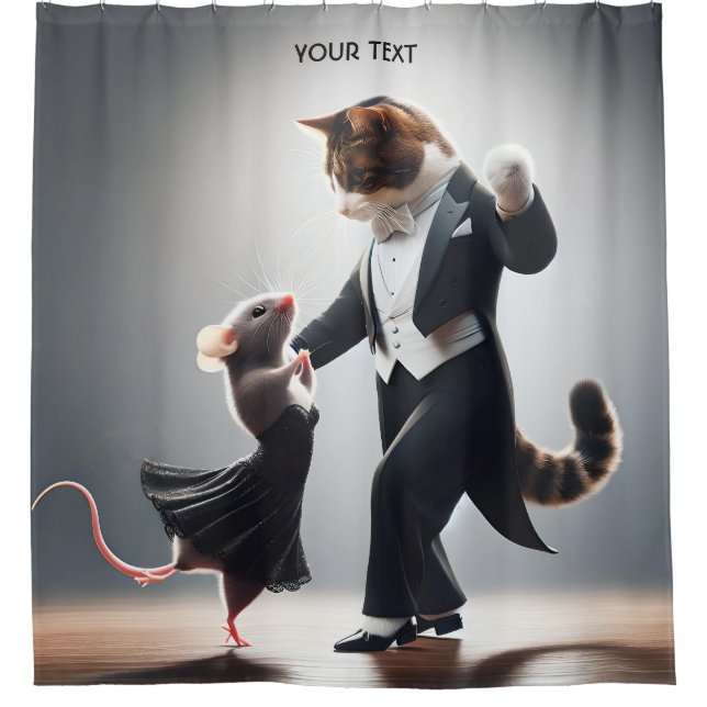 Fantasy Niedlich Crocodile Lion Tango Duschvorhang (Vorderseite)