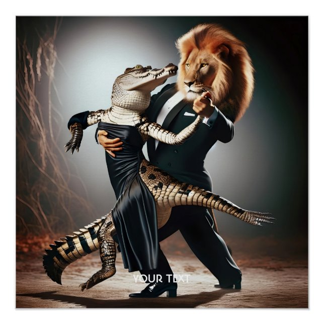 Fantasy Niedlich Crocodile Lion Tango Poster (Vorderseite)