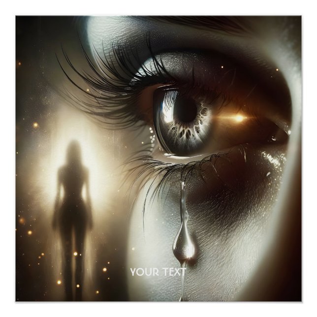 Fantasy Niedlich Cry Girl Eye Poster (Vorderseite)