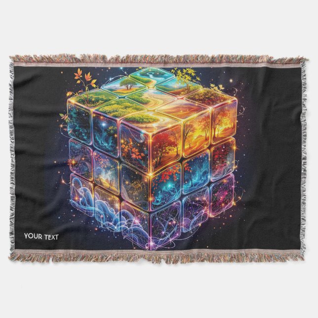 Fantasy Niedlich Cube Seasons Space Decke (Vorderseite)