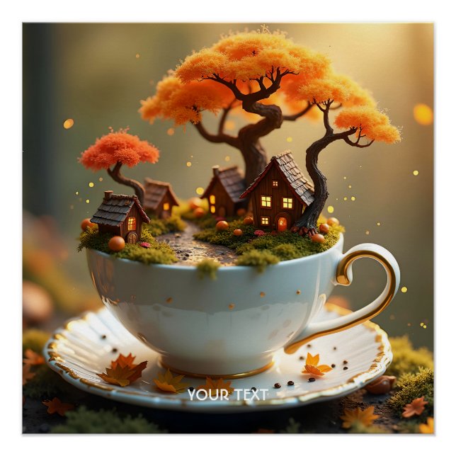 Fantasy Niedlich Cup of Herbst Poster (Vorderseite)