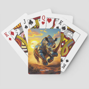 Fantasy Niedlich Cyber Rhino Wüste Spielkarten
