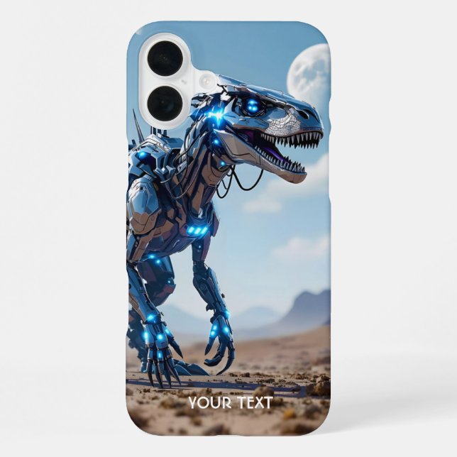 Fantasy Niedlich Cyborg Dinosaur-Wüste iPhone 16 Plus Hülle (Rückseite)