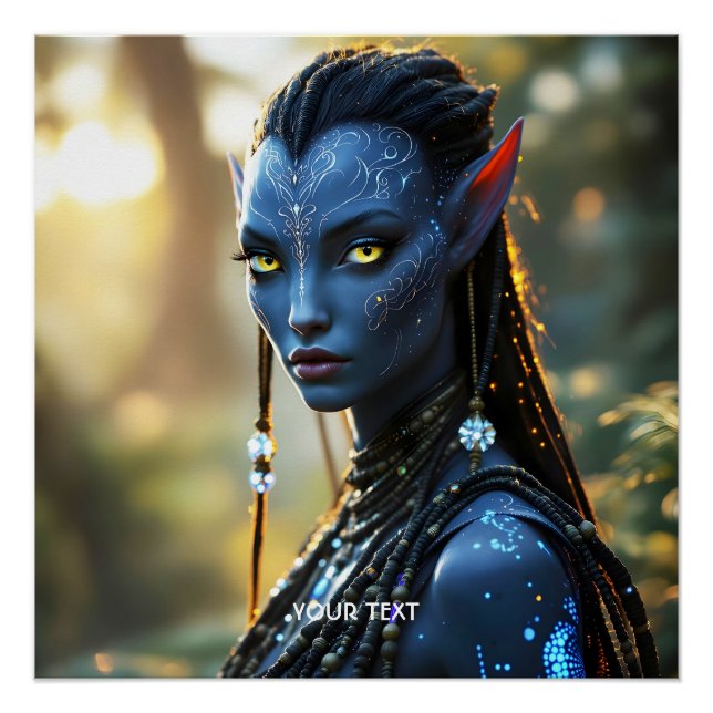 Fantasy Niedlich Dark Skin Girl Poster (Vorderseite)