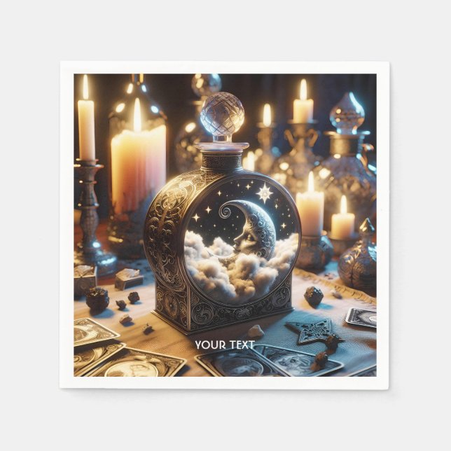 Fantasy Niedlich Decanter Moon Night Serviette (Vorderseite)