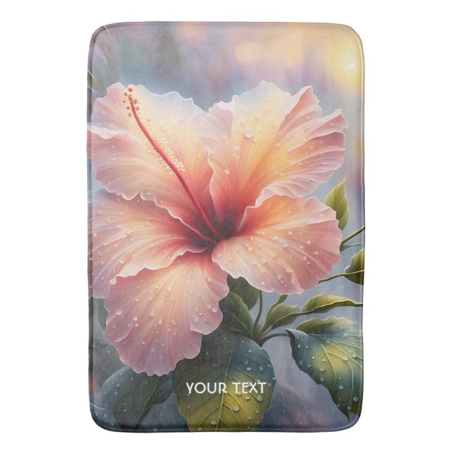 Fantasy Niedlich Delicate Hibiskus Blume Badematte (Vorderseite Vertikal)
