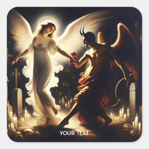 Fantasy Niedlich Demel Angel Dancing Quadratischer Aufkleber