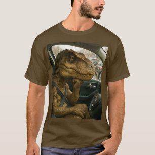 Fantasy Niedlich Dinosaur Autofahrer Auto T-Shirt