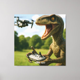 Fantasy Niedlich Dinosaur Drone Forest Leinwanddruck