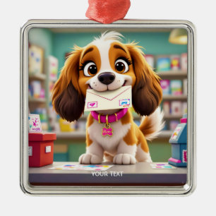 Fantasy Niedlich Dog Post Letter Ornament Aus Metall