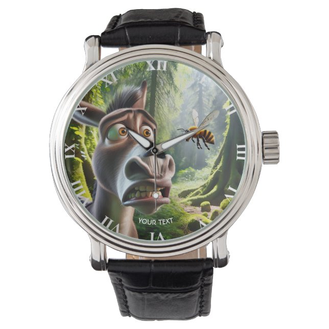 Fantasy Niedlich Donkey Sting Bee Armbanduhr (Vorderseite)